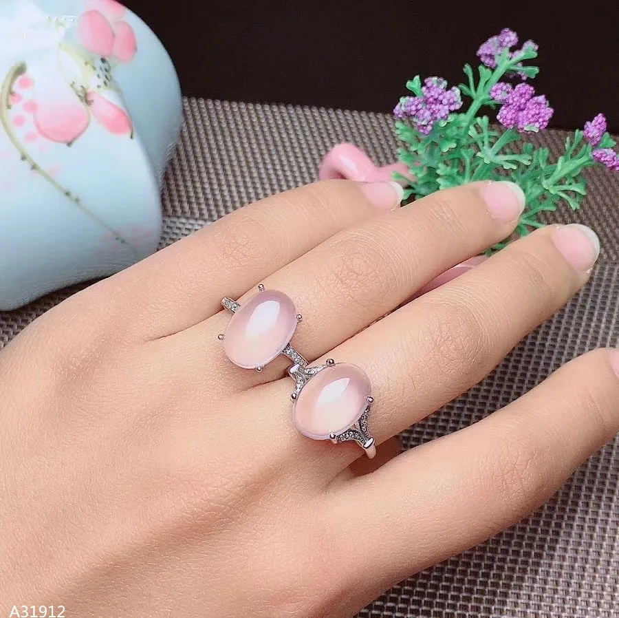 

KJJEAXCMY boutique jewelry 925 sterling silver natural hibiscus gemstone girl ring white gold rose gold support detection