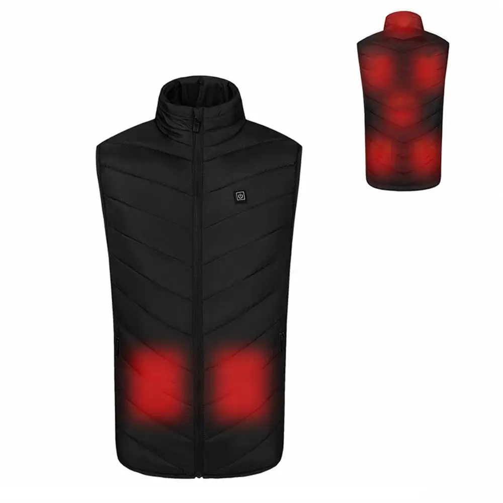

2021 Men Outdoor USB Infrared Heating Vest Jacket Men Winter Electric Thermal Clothing Waistcoat For Sports Hiking Oversized