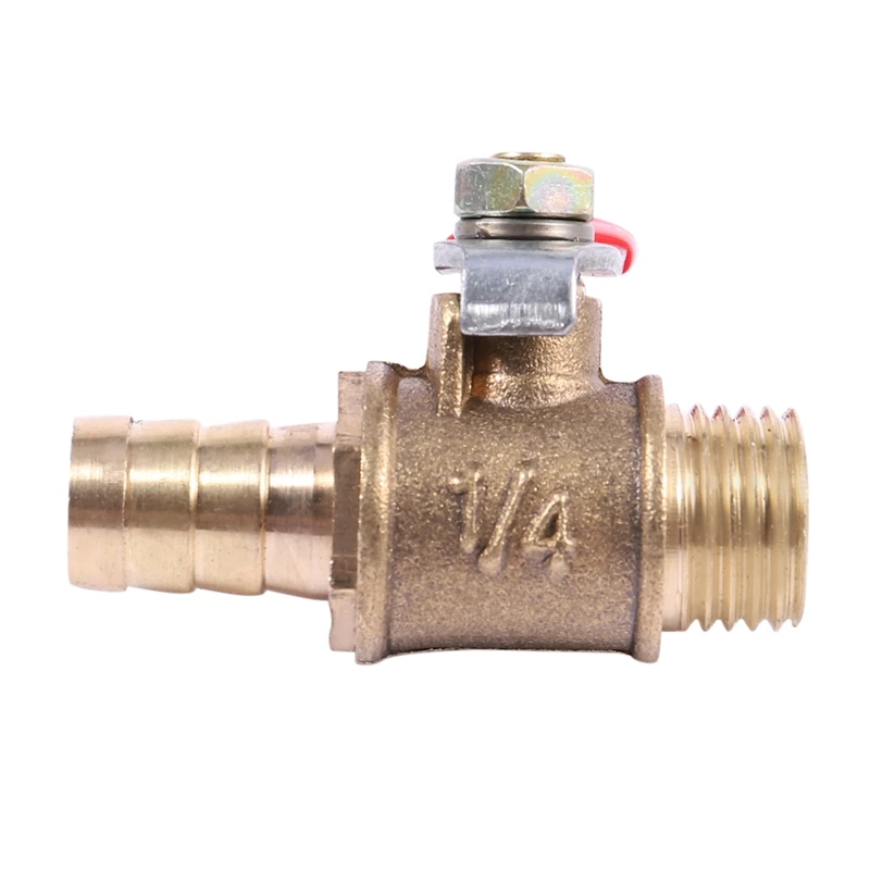 10 мм x 1/4 дюйма PT наружная резьба полный порт Рычаг Ручка шланг Барб Латунный