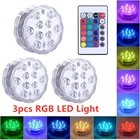 3 шт. водонепроницаемый Многоцветный погружной светодиодный светильник s подводный ночник чайная чаша ваза-лампа вечерние Свадьба Рождественское украшение