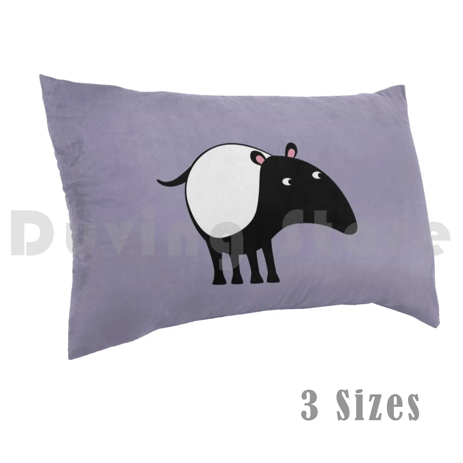 

Malayan Tapir Pillow Case Printed 50x75 Animal Endangered Tapir Black And White Cartoon Cute Funny Squirrell