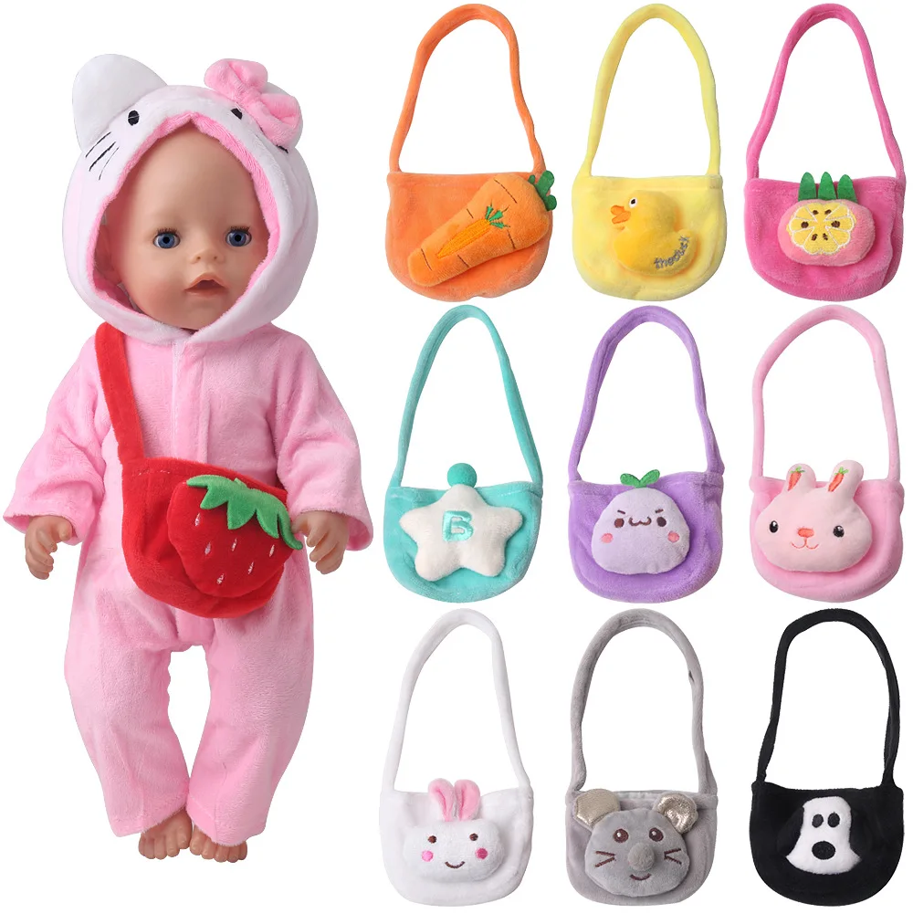 

Doll Backpack Messenger Bag Kitty Unicorn Fit American 18Inch Doll Girls & 43Cm New Born Baby Accessories For Doll Clothes Kids