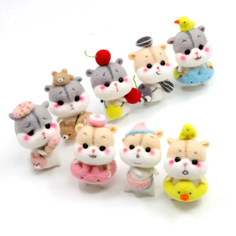 Сделай Сам шерстяное валяние необработанный Симпатичный Хомяк детская игрушка