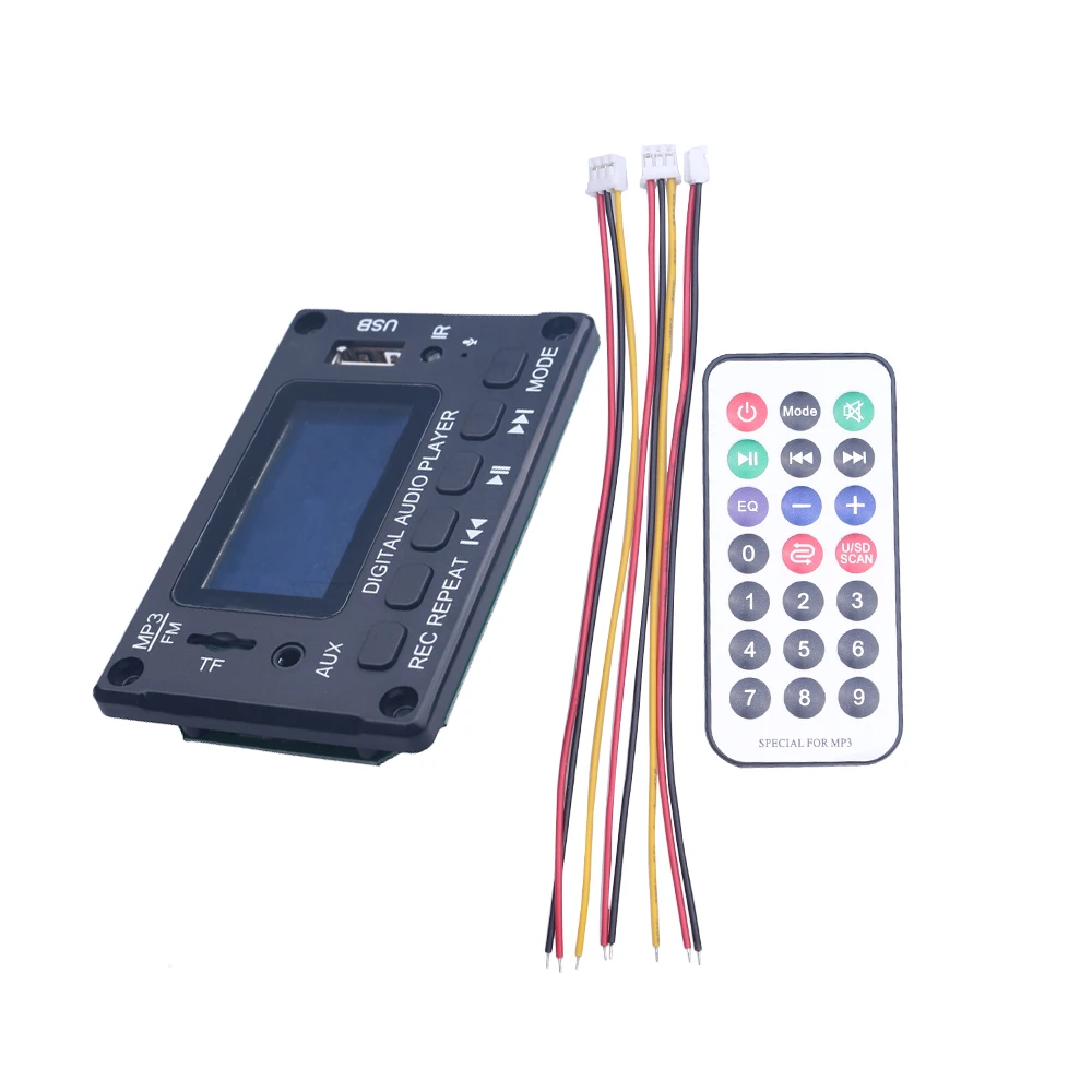 ЖК MP3 декодер DC 12 В ЦАП Bluetooth-совместимый аудиоресивер APE FLAC WMA WAV с поддержкой