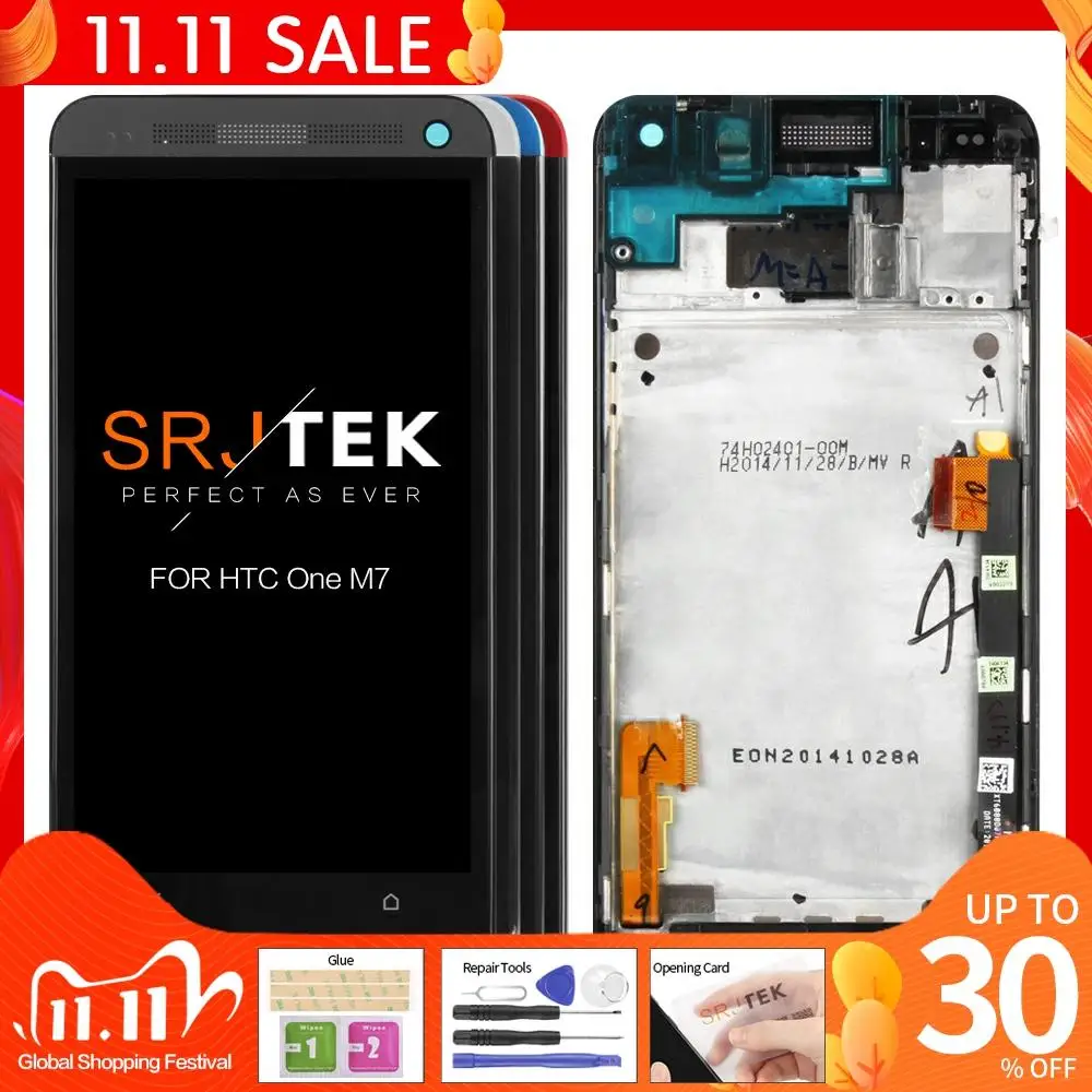 ЖК дисплей 4 7 дюйма для HTC ONE M7 801e с одной SIM картой|Экраны мобильных телефонов| |