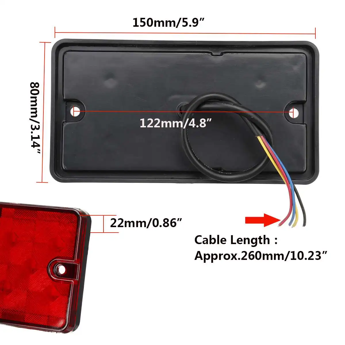 

2pcs 12V 10 LED Car Truck Tail Light Rear Brake Light Stop Lights Turn Signal Lamps Boat Trailer Bus Camper Caravan Lorry