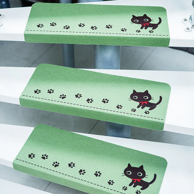 5 шт. коврики для лестницы напольные самоклеящиеся с мультяшными кошками