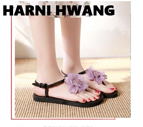 

White rose women's shoes summer 2021 new fashion sandals and slippers with rhinestones women's flat-bottomed women's slippers