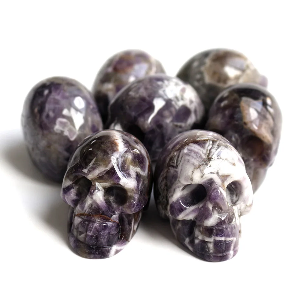 Бесплатная доставка! Черепа из натурального камня аметиста LXM 2 дюйма|Камни| |