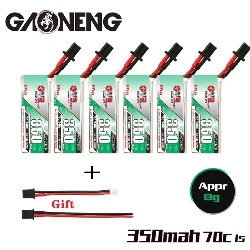 Литий-полимерный аккумулятор GAONENG 1S 3 8 в 350 мАч 70C/140C HV разъем GNB27 для