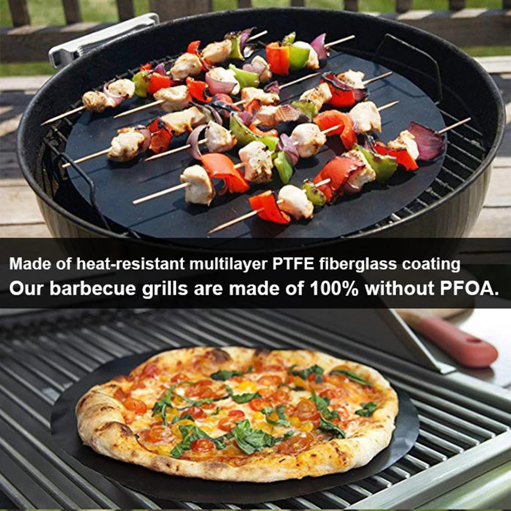 

1/2/5pcs Reuseable Non-stick Mats Pan Fry Liner Sheet Cooking Wok Sheet Pad Kitchen BBQ Baking Mats Cooking Tool Round 24Cm