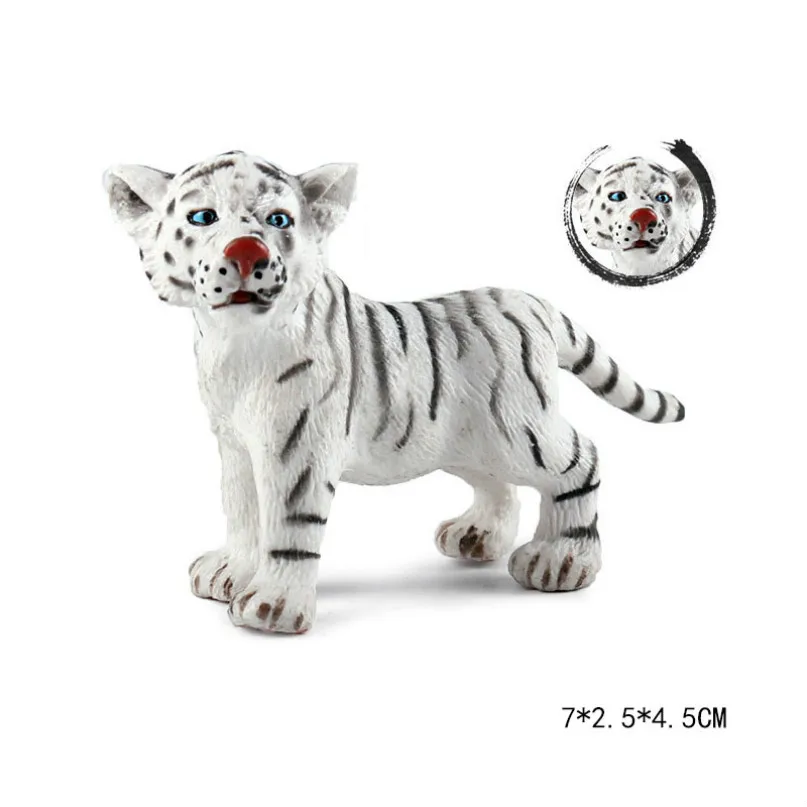 Standing white tiger Милый куб модель моделирование зоопарк дикая природа фигура прекрасная образовательная детская панда Лев Зебра слон животное игрушка для детей Декор подарок - Цвет: Standing white tiger