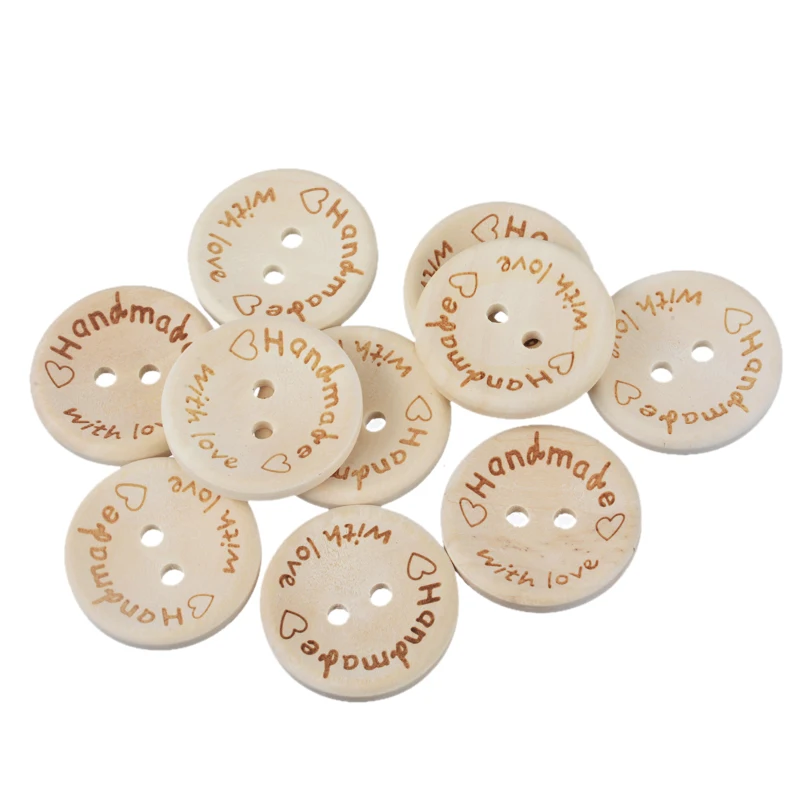50PCs Handmade Round Wooden Buttons For Needlework DIY Decorative Crafts Clothes Scrapbooking Sewing | Дом и сад