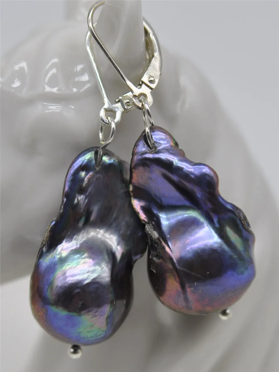 

Женские серьги из серебра 925 пробы с черным жемчугом, 15-22 мм