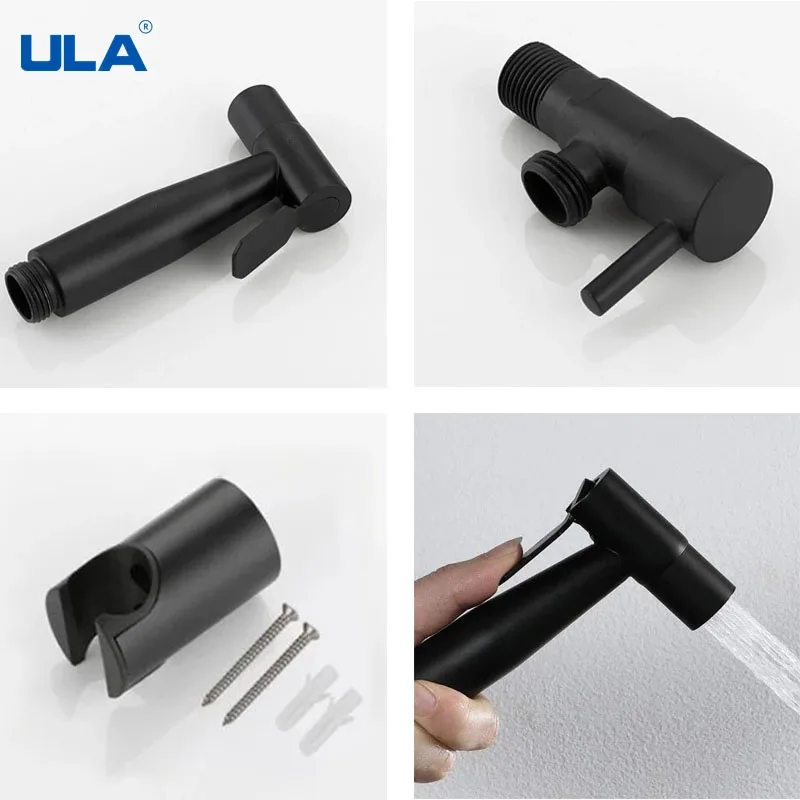 ULA черный портативный распылитель для биде из нержавеющей стали смеситель