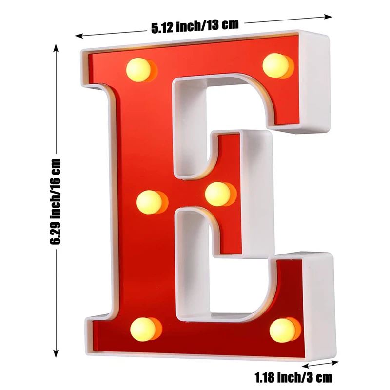 Красный пластиковый 26 букв светодиодный Ночной светильник знак маркиза алфавит