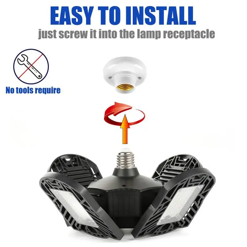 

120W E26 Deformable Garage LED Light 12000lm Workshop Shop Ceiling Lamp*lx 120W 192 LED Garage Light Deformable Ceiling Light