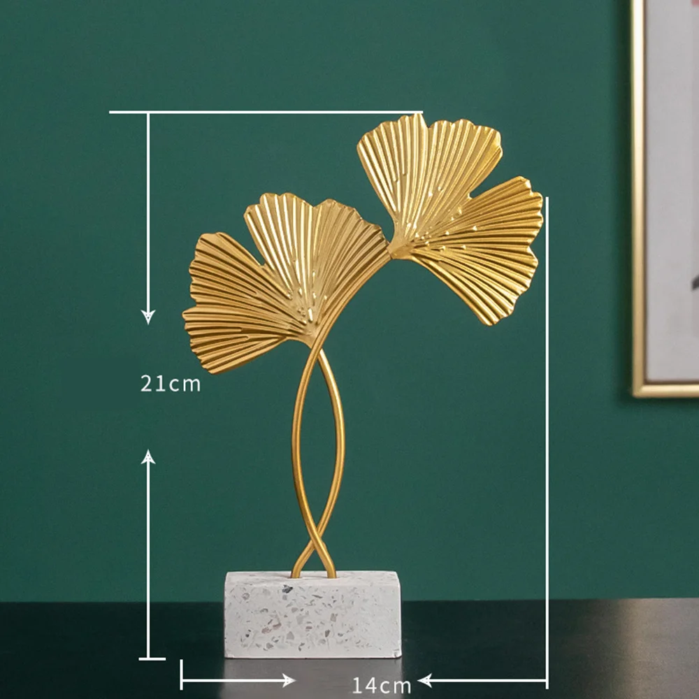 

Nordic Minimalist Light Luxury Metal Ginkgo Leaf Decoration Creative Home Wine Entrance TV Cabinet Desktop Decorative