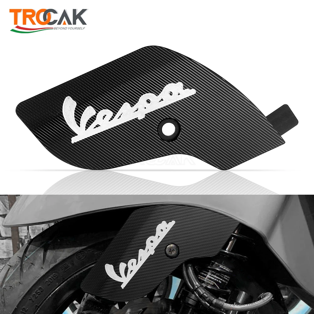

NEW Motorcycle CNC Front Fender Nose Rocker Arm Wheel Side Cover Protector For Vespa Sprint Primavera LX S GTS GTV 150