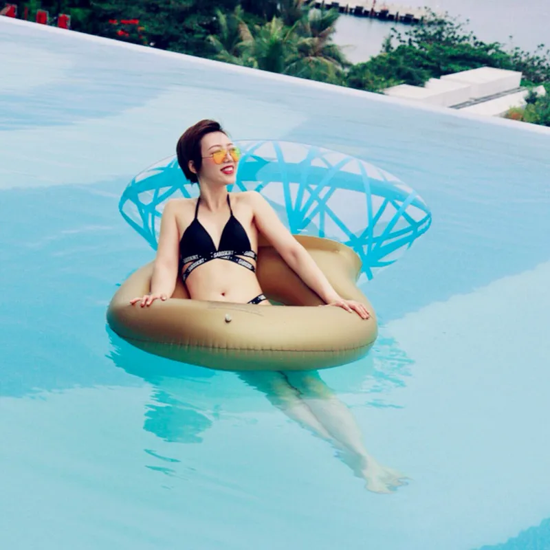 

2020 140cm Diamond Inflatable Swimming Circle Raft Pool Float Swimming Ring for Adult Women Photo Props Pool Toys Beach Party