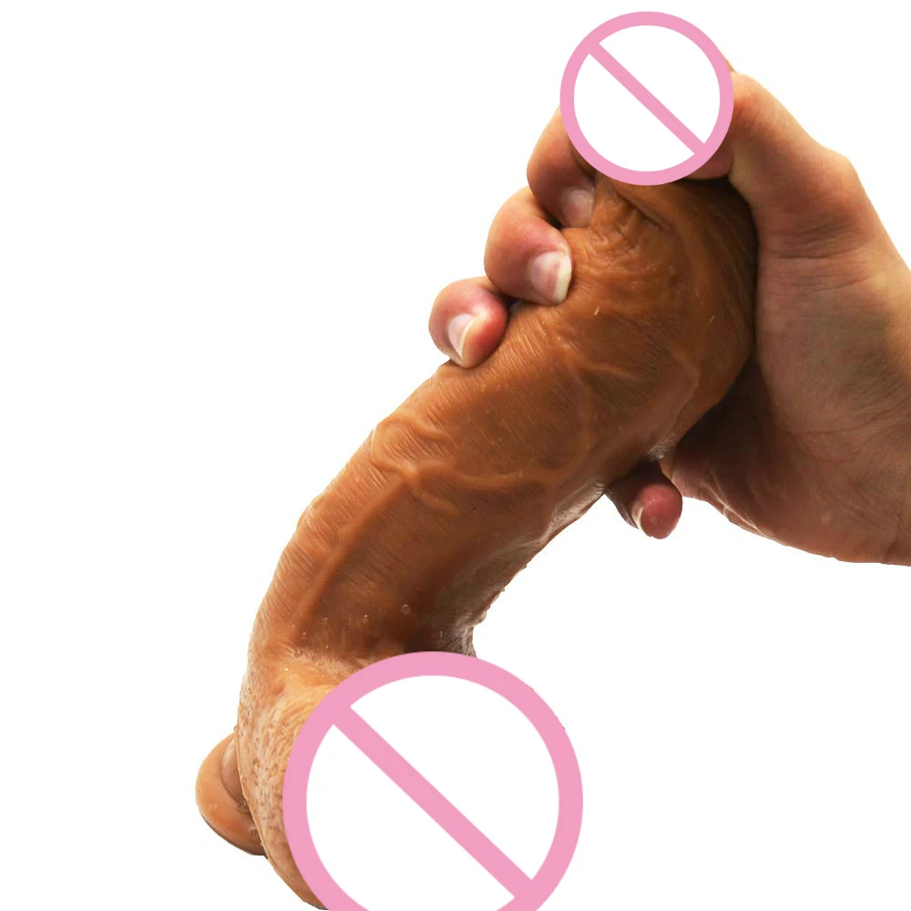 Реалистичный фаллоимитатор 8 4 дюйма двухслойный жидкий силиконовый гибкий Пенис