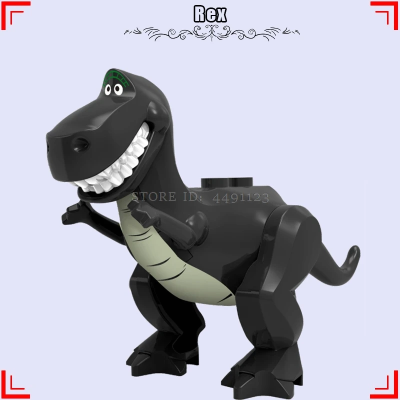 Rex «История игрушек», «4 Вуди и Джесси Базз Лайтер чужой зург животного строительные кубики, детские игрушки Аниме фильм зеленого цвета в армейском Для мужчин стежка игрушка в виде фигурки - Цвет: Rex