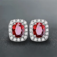 small elegant gemstones crystal stud earrings for women 2020 zircon diamond earrings fashion jewelry 925 sterling silver