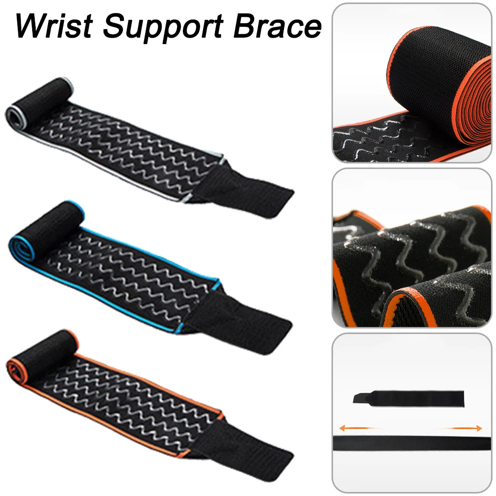 

Wrist Support Sweatbands Sports Safety Wristbands with Anti-Slip Strips Suitable for Fitness, Basketball, Baseball, Gym Sports