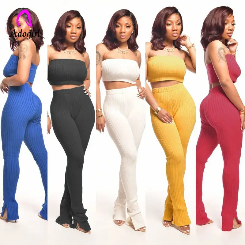 Женский трикотажный костюм из двух предметов летний комплект с открытыми