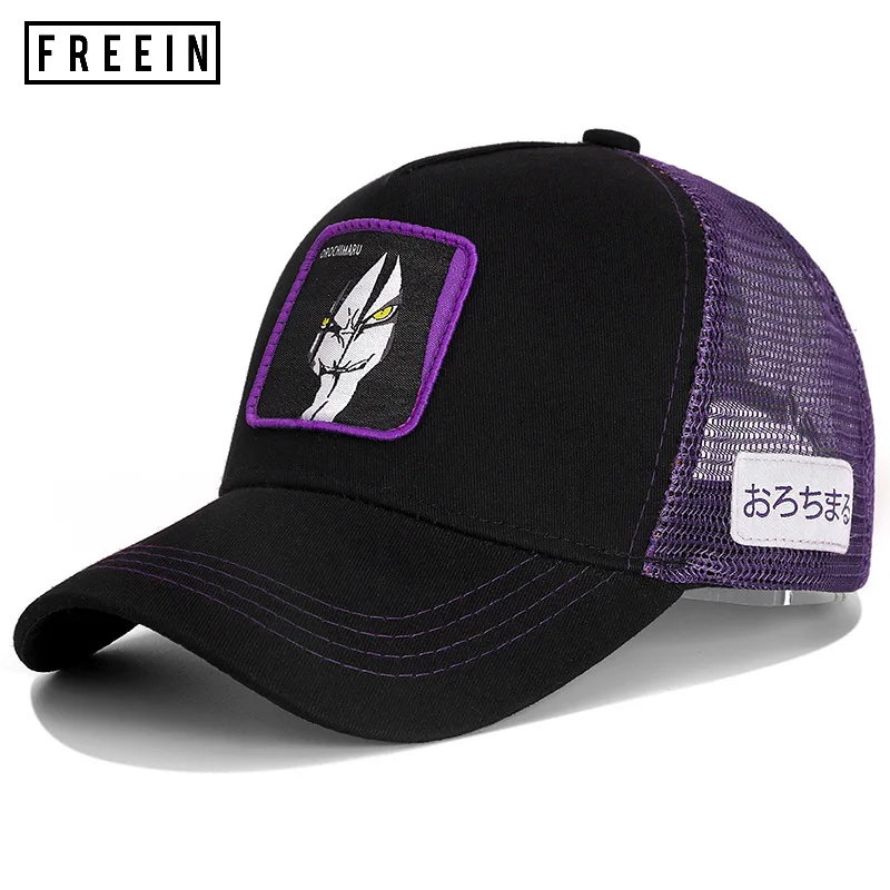 

FREEIN Orochimaru logo Baseball Cap Anime Snapback Cotton Mesh Cap Trucker Dad Hat Summer Breathable Fashion Outdoor Leisure Cap