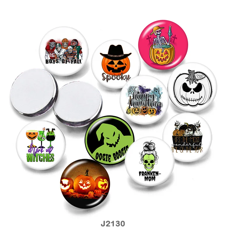 

Круглый стеклянный кабошон с плоской задней поверхностью для Хэллоуина, 12 мм/18 мм/20 мм/25 мм/30 мм, фурнитура J2130
