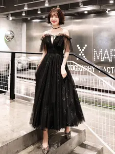 Bridesmaid Sequins Dress Black Spaghetti Strap Pleat Long bridesmaid dresses Elegant Boat Neck Lace Up Party Gown Bridesmaid Sequins Dress Black Spaghetti Strap Pleat Long bridesmaid dresses Elegant Boat Neck Lace Up Party Gown