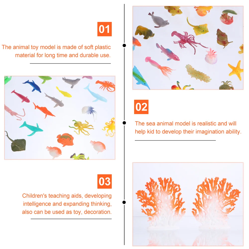 

52pcs Realistic Sea Animal Toys Early Educational Sea Life Model for Kids