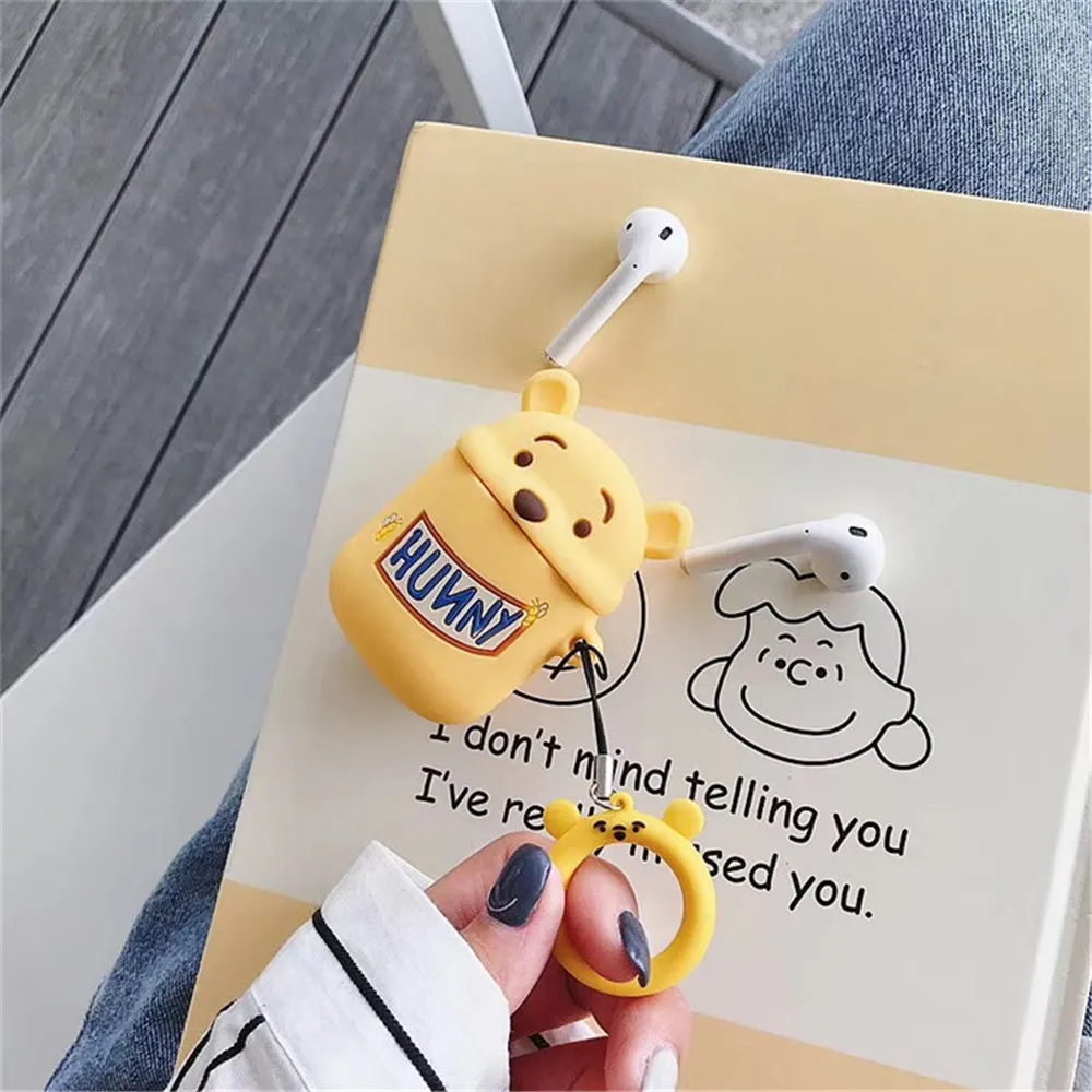 903050 Силиконовые чехлы Q UNCLE для Apple Airpods с мультяшным котом, чехлы для наушников с кольцом, анти-потеря, сумки для наушников, модная Противоударная сумка для гарнитуры - Цвет: 903050