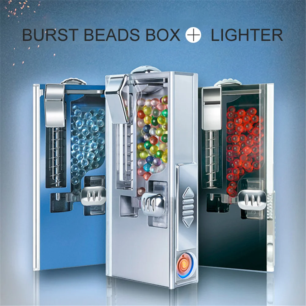 

DIY Explosion Beads Pusher with Lighter Upgrade Smoke Push-ball Pop-up Smoke Ice Mixed Fruit Flavor Beads Filter Capsule Box
