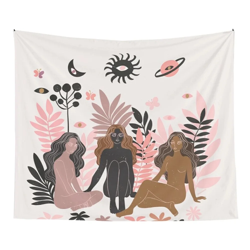 Абстрактные психоделические гобелены солнце и луна цветок гобелен с