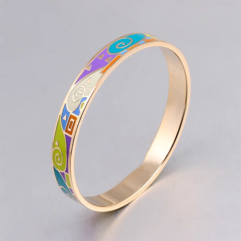 Женские браслеты из нержавеющей стали эмалированный браслет с цветным дизайном