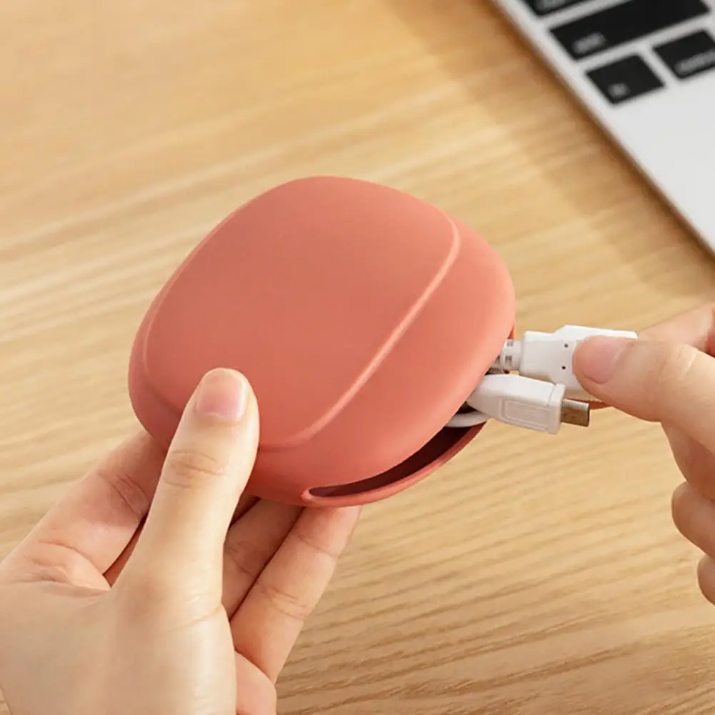 Простой силиконовый ящик для хранения милый кошелек монет наушников Портативный