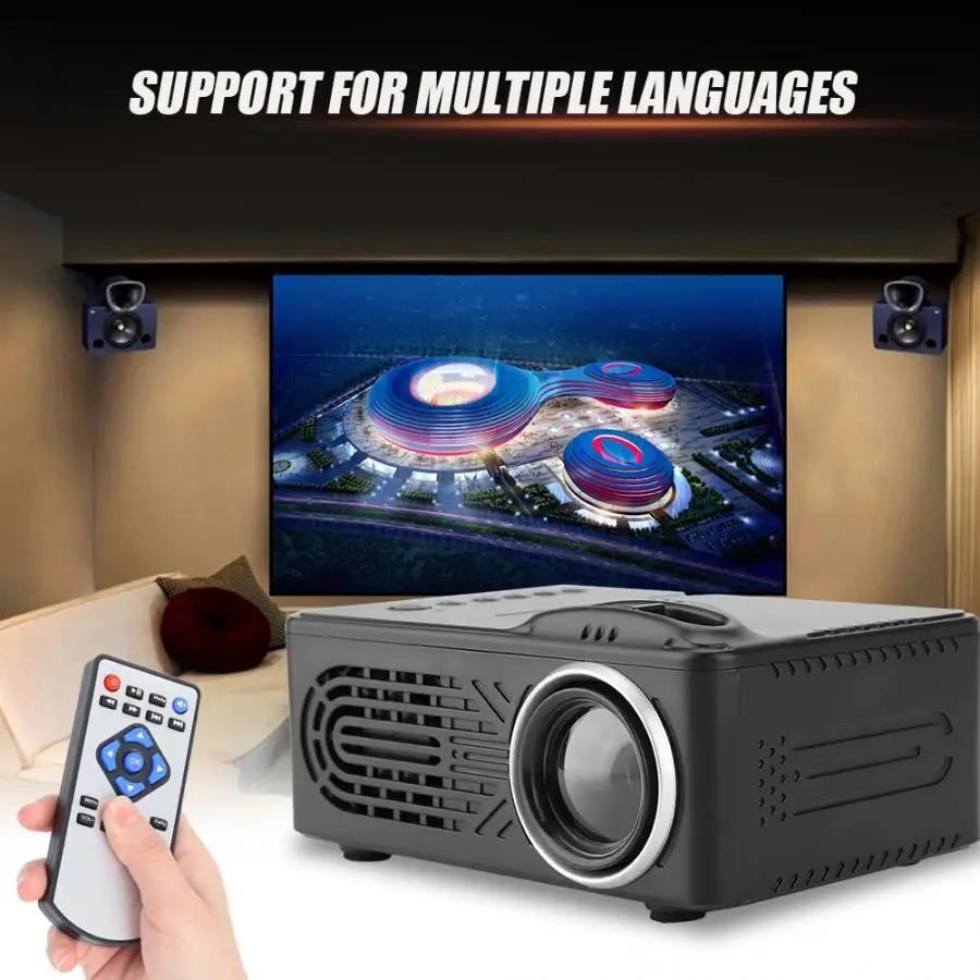 Конференц проектор 814 Многофункциональный Мини цифровой HD черный 1080P 100 240 в мини