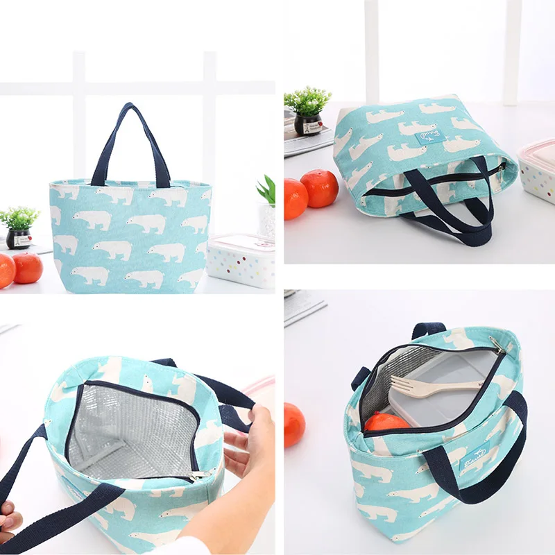 

Cartoon Style Portable Multipurpose Lunch Bag Insulated thermal Breakfast Food Box Package Kid Food Cooler Bag For Picnic Travel