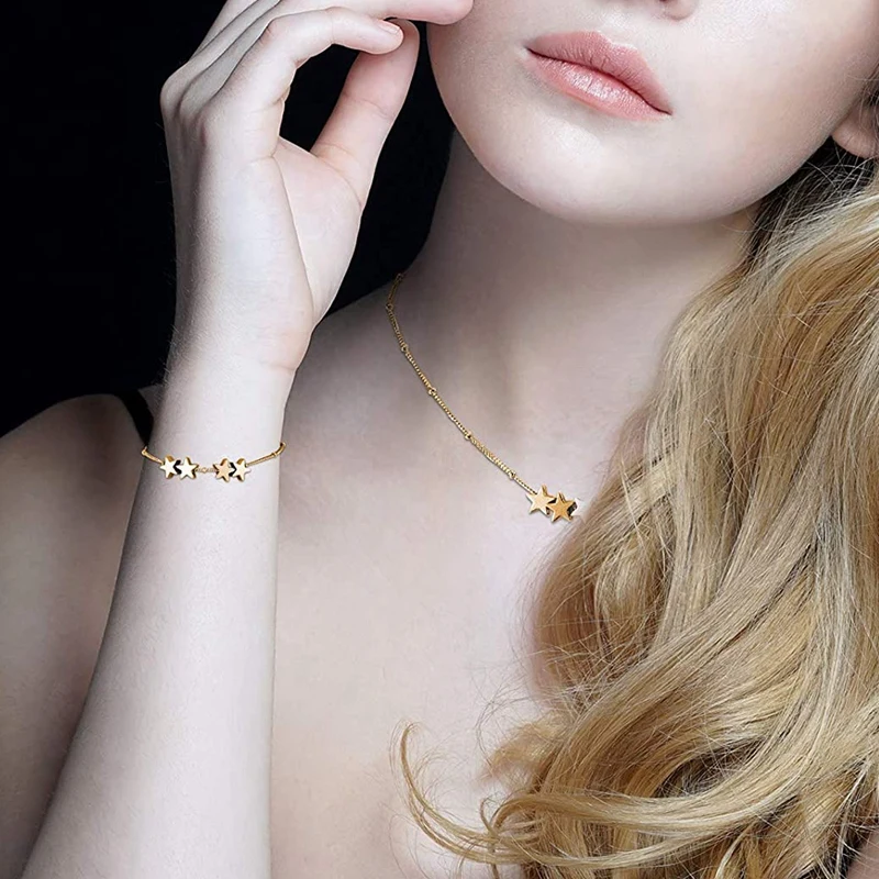 

100 Pieces Star Shape Spacer Beads Star Shape Jewelry Beads for DIY Handmade Necklace Bracelets Craft Supplies (Gold)