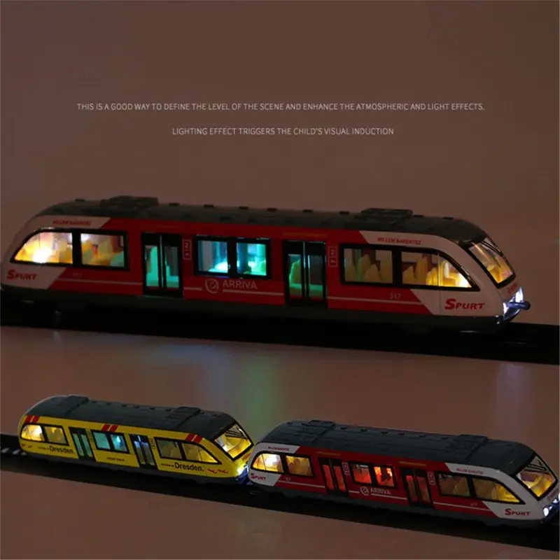 

1:64 Magnetic Pull Back Alloy Connected Subway Metro Track Train Alloy Model Toy