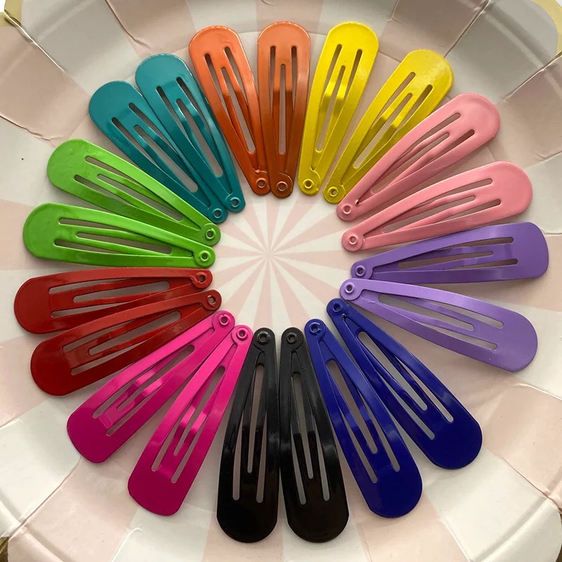 

30Pcs 5Cm Kawaii Hair Clips Snap Hair Pins And Clips Bb Hairpin Metal Barrettes For Baby Children Women Girl Styling Accessories