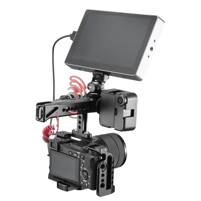 Ручка верхней рукоятки камеры UURig R018 с 3 холодными обувями, отверстиями для Arri Locating и креплением 1/4 для аксессуаров Canon Nikon Sony DSLR.