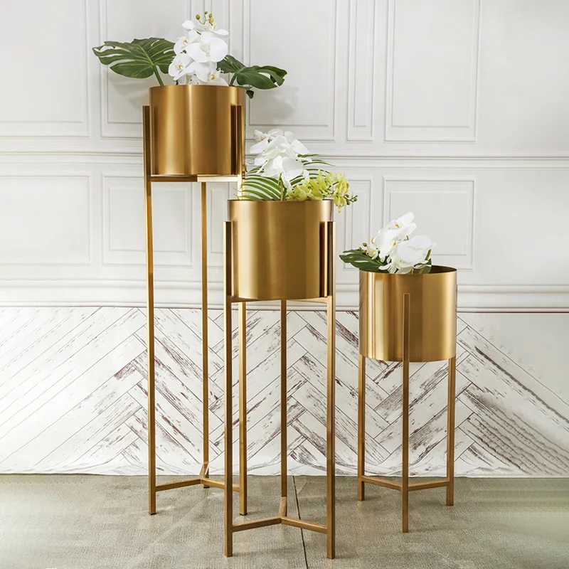 Большие металлические подсвечники украшения золотой цветочный держатель