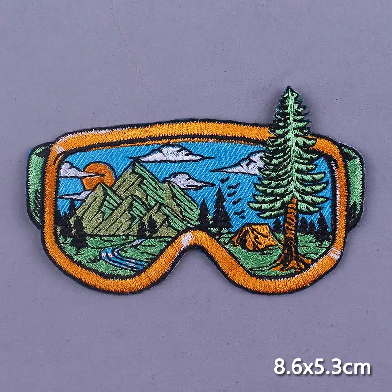 Нашивки с волнистыми горами нашивки на одежду для кемпинга в дикой природе