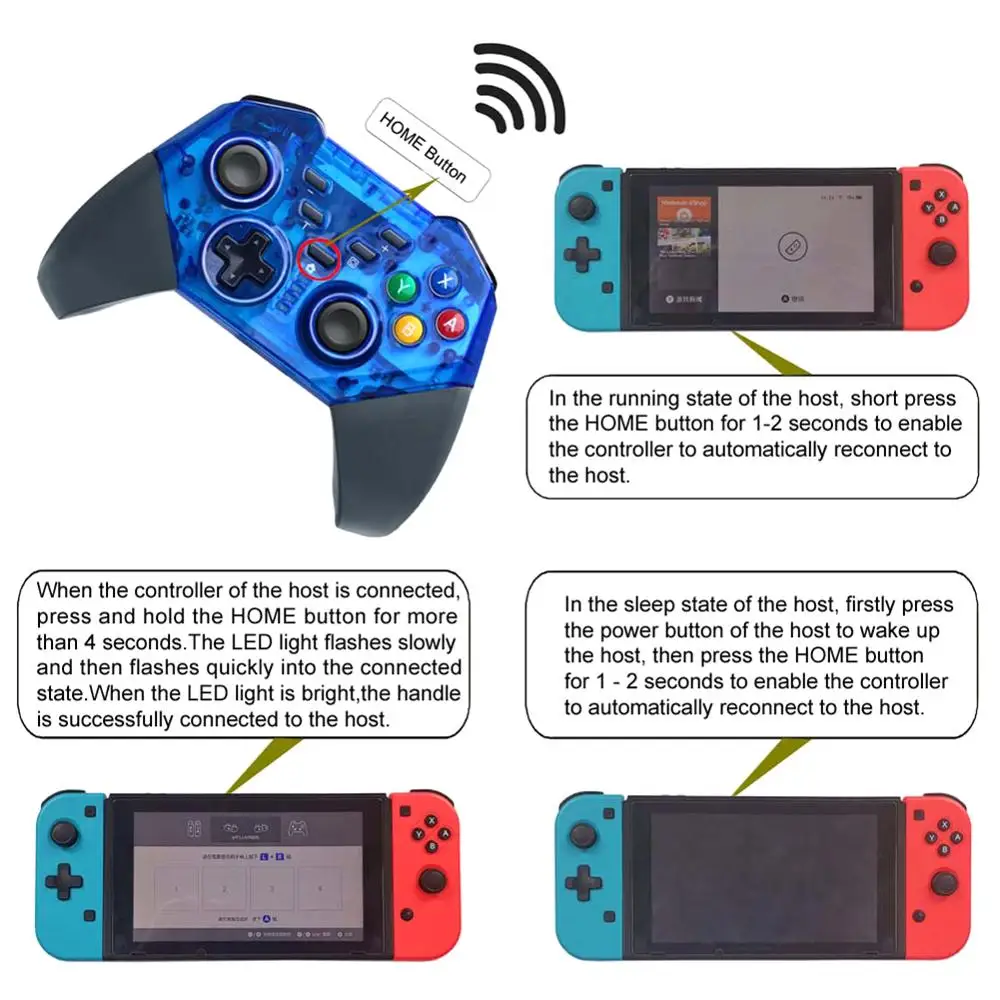 Беспроводной Профессиональный контроллер для консолей переключателей Bluetooth