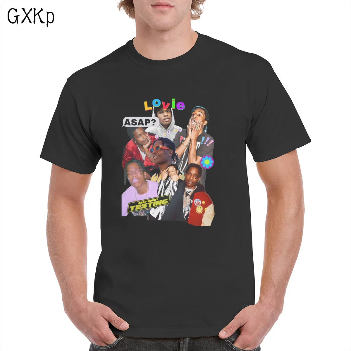 

Asap Rocky t shirt Unisex Hip Hop Rock T-shirt Funny cool Harajuku Graphics Top 100% Cotton clothes female/Man