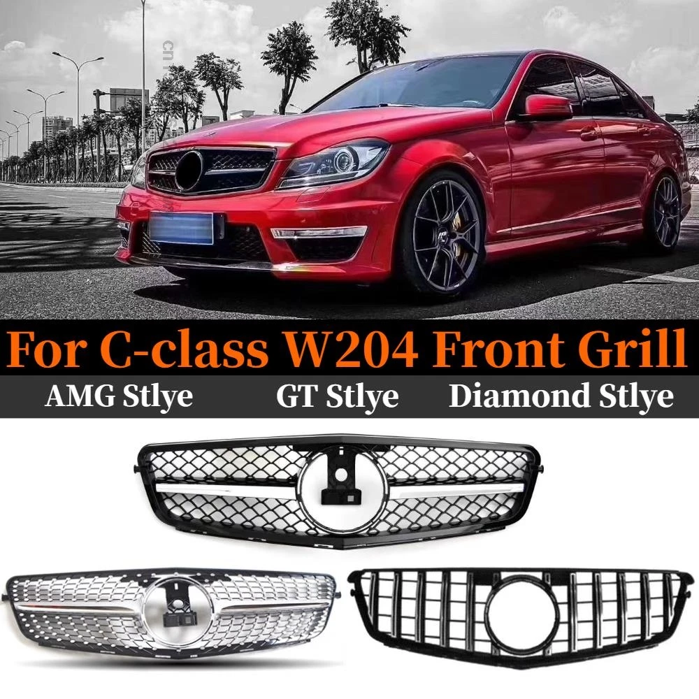 Решетка переднего бампера для Mercedes Benz W204 решетки C класса 2007 2014 C180 C200 C250 C300 C350 Sport