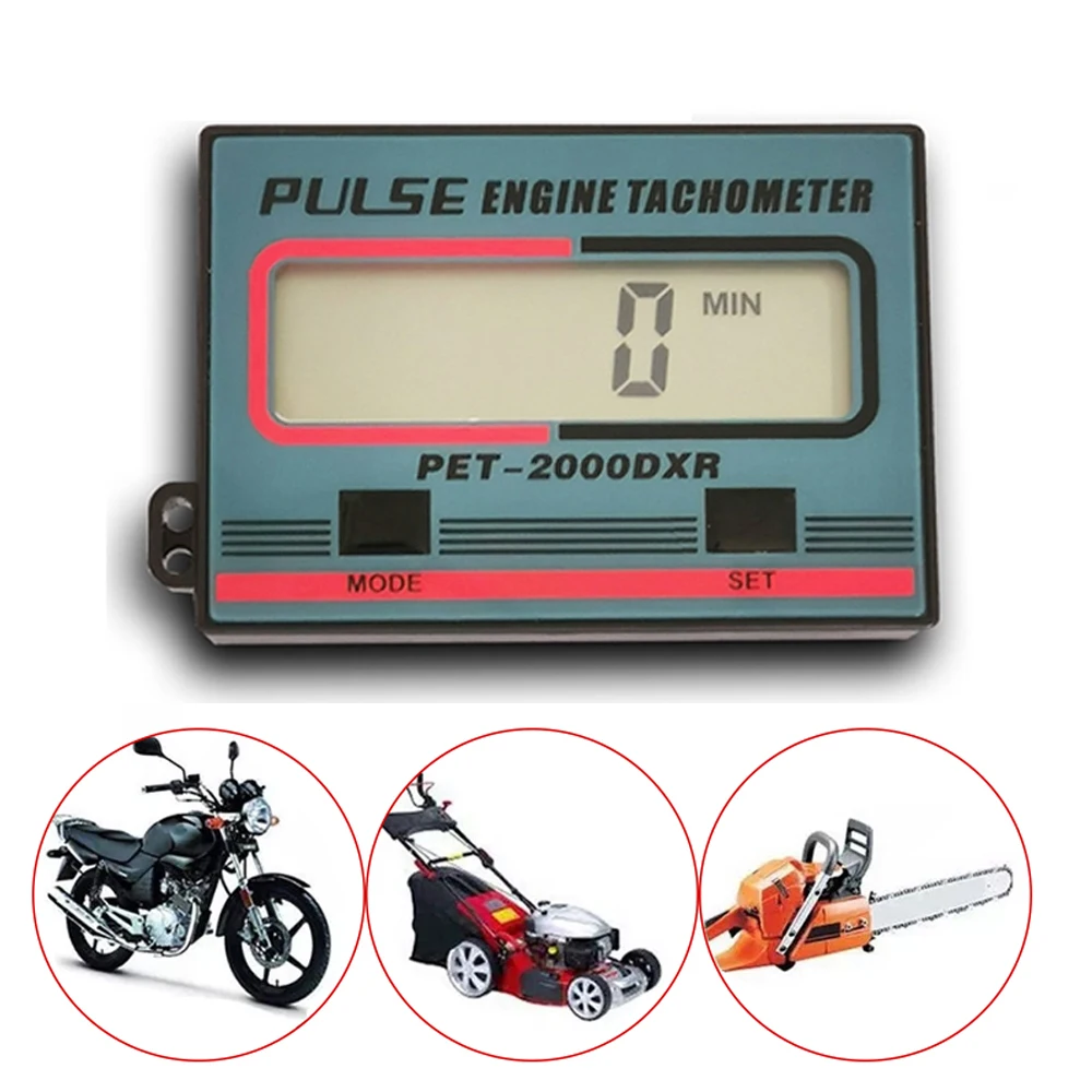 

Digital Engine Tach Hour Meter Tachometer Gauge 2&4 Stroke Engine Spark Plugs Inductive Display for Motorcycle ATV Lawn Mower